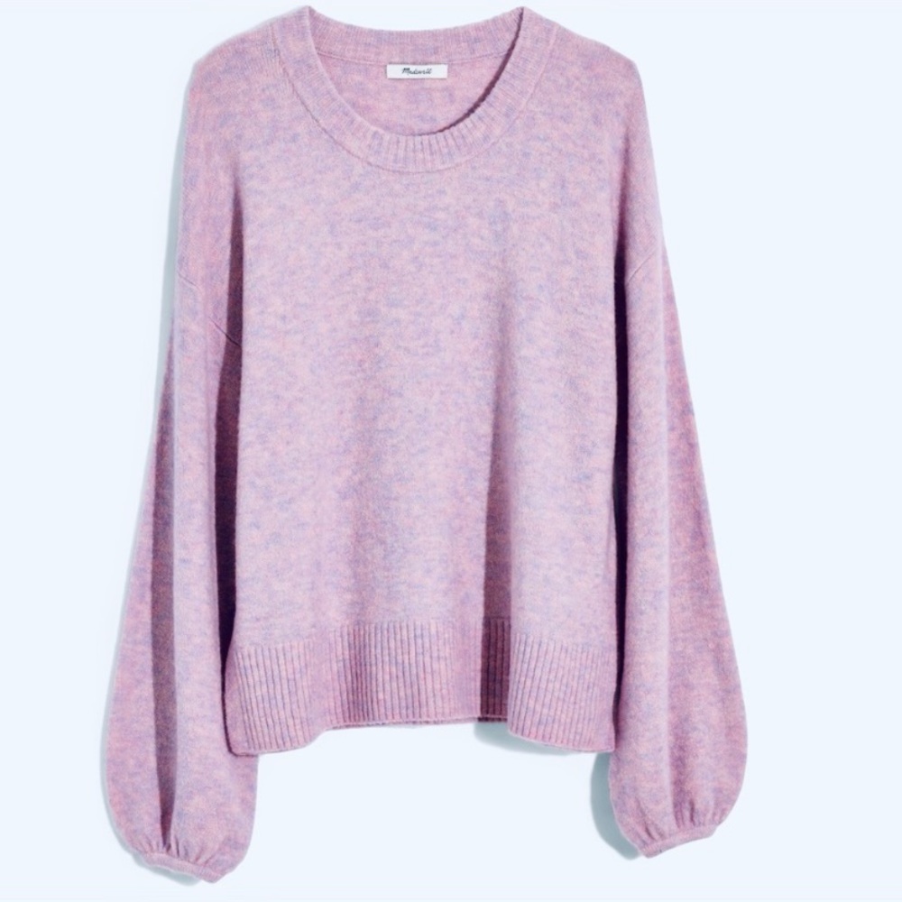 Madewell Purple Pink Balloon Sleeve Sweater - Never Worn